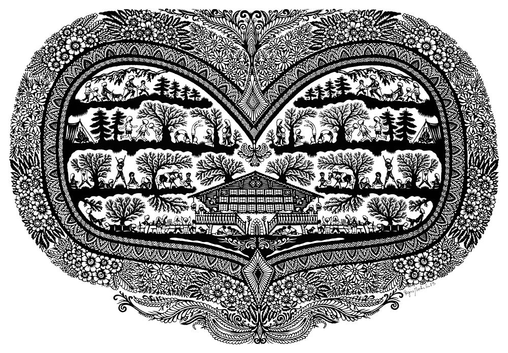 Scherenschnitt Herz für Kinder