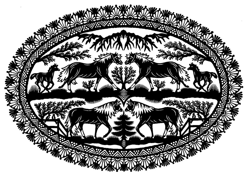 Scherenschnitt Pferde